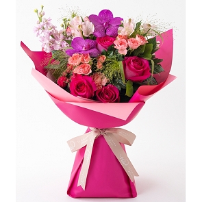 HLB089 CLARISSE 桃紅色玫瑰花束 ( 6枝玫瑰 )